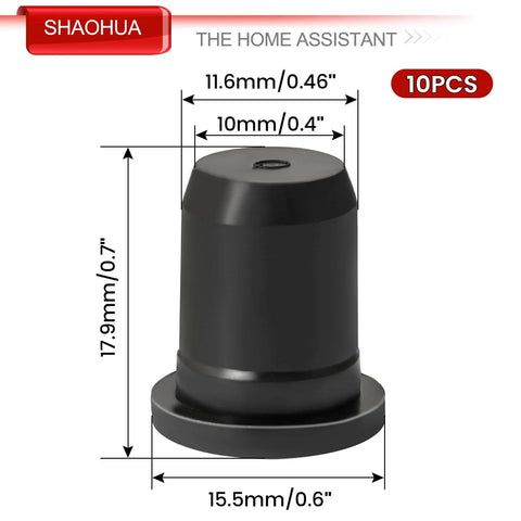 Half Inch NPT Cable Gland Set IP68 Waterproof Adjustable Strain Relief Cord Connector Fits 6 To 12mm Diameters, black rubber grommet with dimensions.