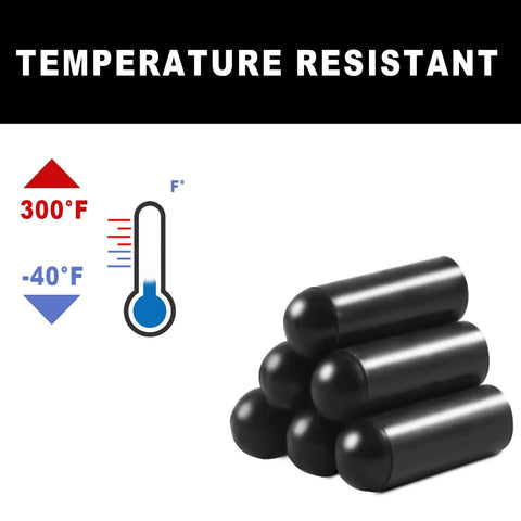 Vacuum caps set, 108 pcs, black rubber assorted sizes for hoses and automotive use