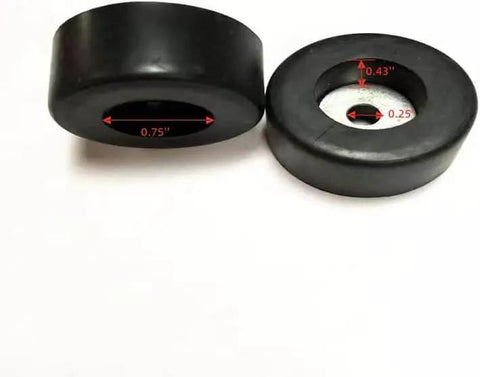 Vibration Dampening Foot Pad Isolator Rubber Bumper for Heavy Duty Compressors, shown with measurements for precise sizing.