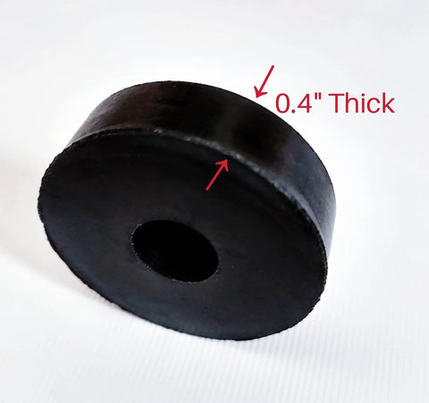 Side view of Four Pack Rubber Isolation Feet Pads For Vibration Damping, 1.5 Inch Outer Diameter, 0.5 Inch Inner Diameter, 0.4 Inch Thick