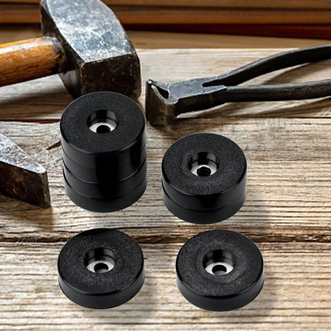 Eight Pcs Vibration Isolation Washer and Rubber Isolation Pads Set With 1.5 Inch Outer Diameter 0.6 Inch Inner Diameter 0.4 Inch Thick on table