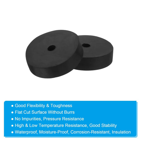 Four rugged rubber vibration isolation pads deliver steady, quiet support for equipment, disc shape with central bore