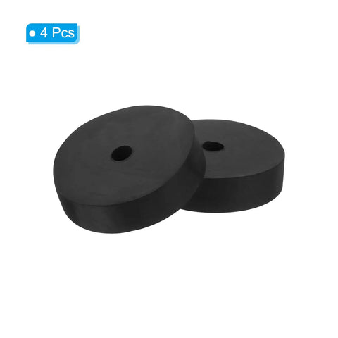 Four rugged rubber vibration isolation pads deliver steady, quiet support for equipment, 3 inch OD, two pads shown close-up