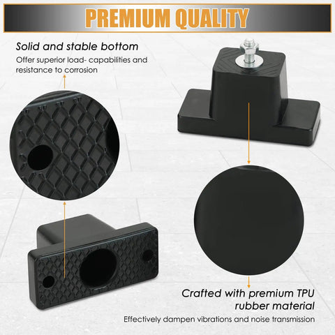 Premium Rubber Vibration Isolator Mounting Bracket Set with Four Rubber Pads showcasing design and TPU material