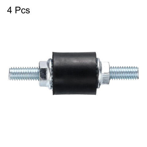 Single M5 Rubber Isolator Mount With Studs 15x15mm Vibration Dampers Zinc Plated Cylindrical Thread Mounts 4 Pack