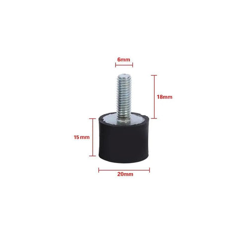 Four Pcs Rubber Isolators M6 Vibration Mounts 304 Stainless Steel Anti Vibration Boat Bobbins side view with dimensions