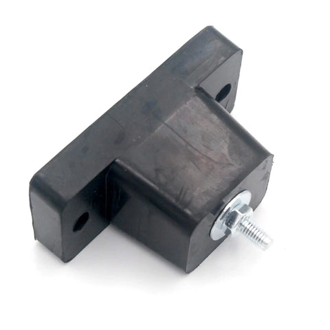 Reduce anti vibration and noise from outdoor HVAC units with a durable rubber ground stand mounting bracket viewed from the side