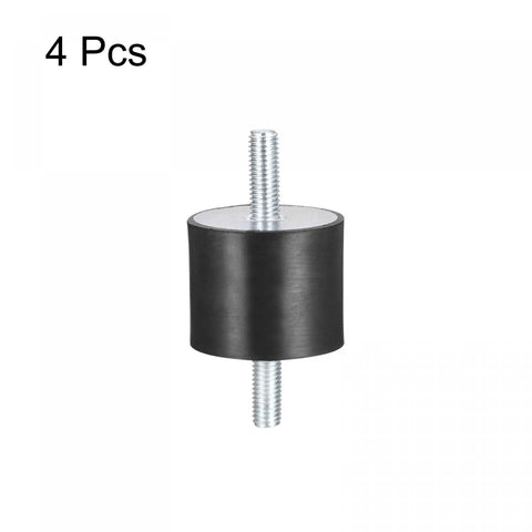 Four durable rubber vibration mounts deliver reliable isolation for equipment, featuring M10x28mm male threads in side view.