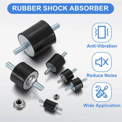 M4 X 10mm Rubber Mounts With 10 X 15mm Cylindrical Anti Vibration Isolators Studs And Nuts For Car Generators Air Compressors
