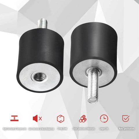 Eight-piece rubber shock absorbers isolate vibration for motors, generators, pumps and vehicles, with 15x15mm mounts