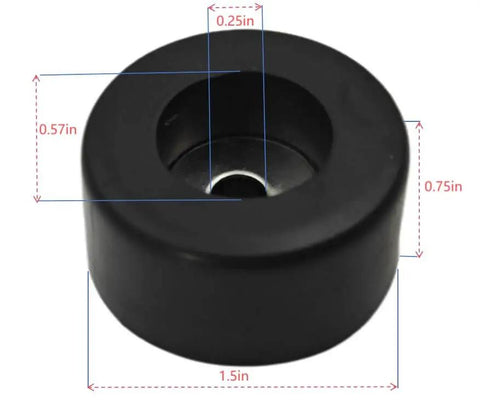 Heavy Duty Rubber Anti Vibration Foot Pad Isolators for Pressure Washers, Compressors, Generators, 1.5in Diameter, 0.75in Height