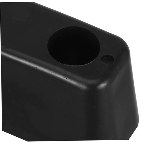Close-up of heavy-duty rubber vibration isolation pad with hole for washing machines and generators, shock absorbing and durable construction.