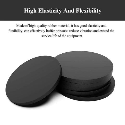 Pack Of 20 4 Millimeter Thick Rubber Round Pads For Heavy Equipment And Industrial Use Anti Vibration And Anti Slip 45 To 70 Millimeters Diameter Multipurpose Rubber Spacers For Machinery Support For Stable Operation, shown stacked with high elasticity and flexibility.