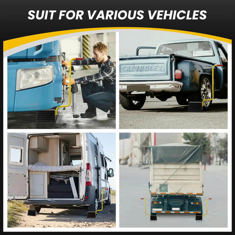 Heavy Duty Rubber Wheel Chocks With Handles 2 Pack Anti Slip Wheel Stopper For trucks RVs trailers and campers use
