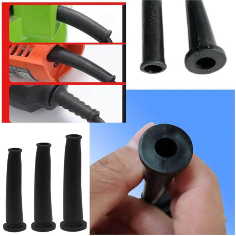 15 Pack Rubber Wire Boots And Cord Protectors For Power Tools Pro Grade Strain Relief Sleeves Cable Glands in use and up close