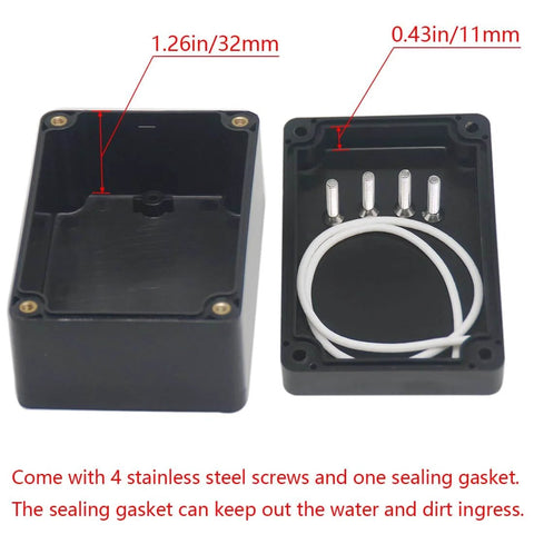 Two Pack Rugged IP65 Waterproof ABS Plastic Electrical Project Box Enclosure With Eight M16 Cable Glands, Weatherproof Junction Box open with sealing gasket visible
