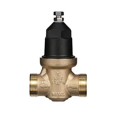 Zurn Wilkins NR3XL 1-1/4in pressure reducing valve with double union FNPT connections, brass body