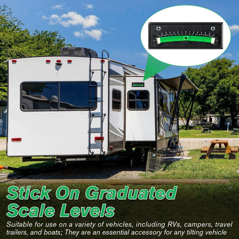 4 Pack RV Level Bubble With Graduated Scale For Precision Leveling, Easy Stick On Leveling System For RV, close-up of installation