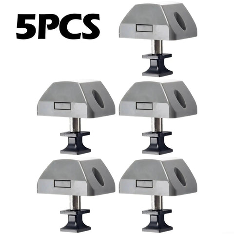 5-pack push-button RV cabinet latch with zinc alloy cup; gray housing, black base
