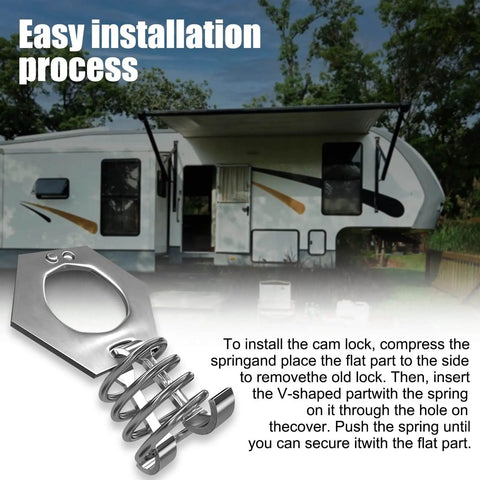 RV Water Heater Twist Cam Lock With Hook Fastener Parts For 1.5 Inch Valves, Durable Metal Camper Door Latch Assembly