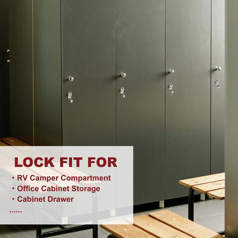 Keep your RV storage secure on the road with this five pack of 1 1/8 inch locks, keyed alike for convenience, includes six keys and easy manual