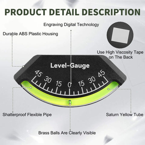 Two Pack RV Level Gauge Set For Camper And Trailer Inclinometer Bubble With Brass Ball In Dampened Fluid For Accurate Readings