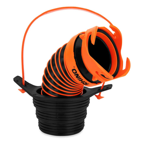 3 In 1 RV Sewer Hose Adapter And Drain Seal With RhinoExtreme Hose And Handle, Universal Fit for 3, 3.5, 4 Inch Inlets
