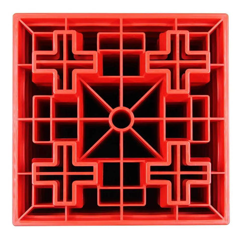 10 Pack Heavy Duty RV Leveling Blocks For Campers And Trailers, durable interlocking block, top view, red plastic