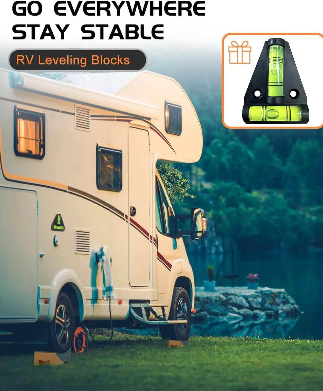 Easy Faster Leveling RV Leveling Blocks Ramp Kit No Br...