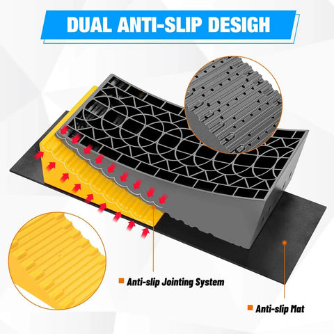 RV Leveling Blocks 2 Pack For Travel Trailers And Motorhomes By Nilight Dual Axles High Density Polyethylene Heavy Duty