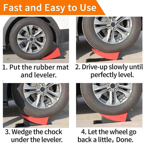 Heavy Duty RV Leveling Blocks Kit For Dual Axle Trailers And Motorhomes, HDPE With Non Slip Gear Mesh, wheel leveling steps