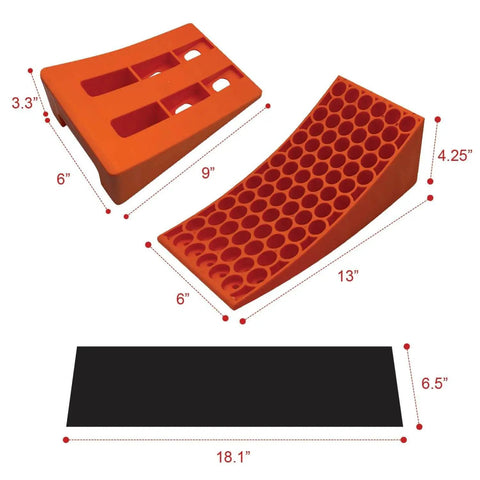 Dimensions of 2 Pack RV Leveling Ramps Kit With Anti Slip Camper Levelers For Soft And Uneven Terrain By SecurityMan