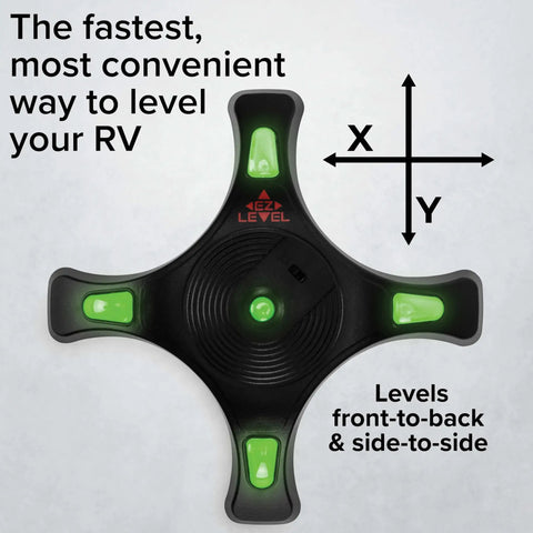 EZ Camper RV Leveling System With Dual Axis Quick Leveling For Both Axes At Once, Bright Illuminated Indicator Lights For Easy Feedback