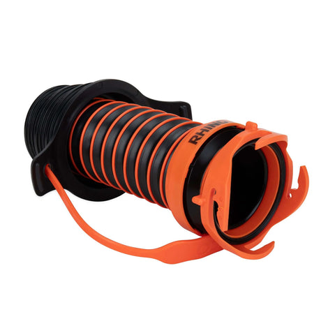 3 In 1 RV Sewer Hose Adapter And Drain Seal With RhinoExtreme Hose And Handle, flexible universal fit for 3 to 4 inch inlets