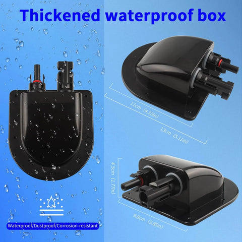 Solar Cable Entry Gland Kit With 10 Ft 10 AWG Extension Cable Through Roof For RV Waterproof MC4 Junction Box Housing