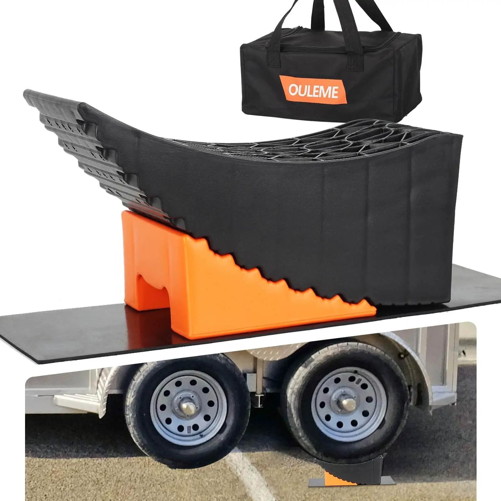 Raised Tire Change Ramp And Curved Leveling Blocks For...