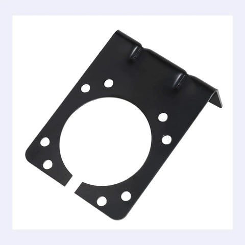 7 Way RV Blade Trailer Socket Mounting Bracket for American Style 7 Pin Connectors, heavy duty metal with mounting holes