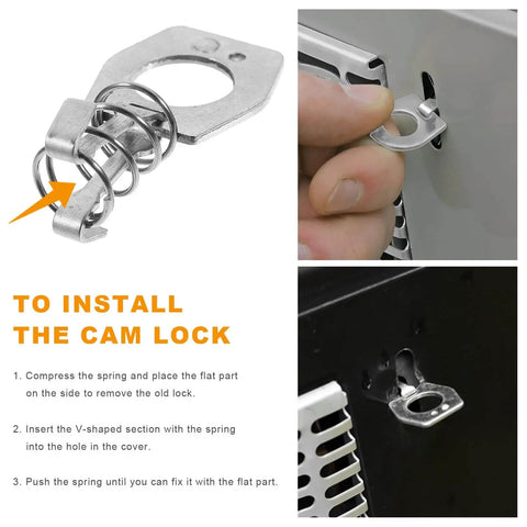Two Pack RV Water Heater Cam Lock Set Stainless Steel Door Latch Fastener installation steps for camper use