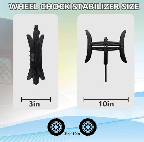 Dimensions of RV Wheel Chock Stabilizer Kit With 2 Sets X Chocks Scissor Tire Locking Chocks Ratchet Hex Socket Tool