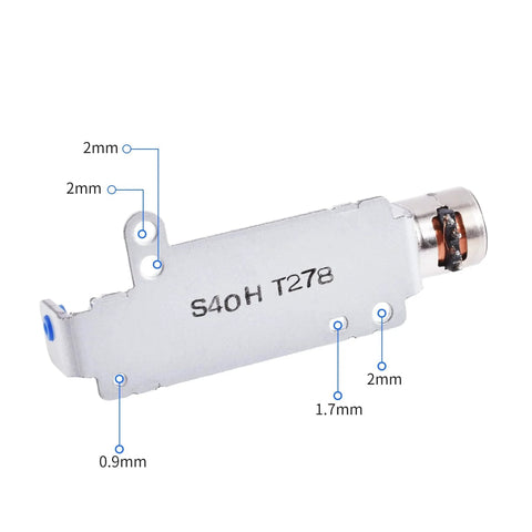 Side view of Stepper Electronic Starter BJ02 DC 3V 43mm 2-Phase 4-Wire Precision Stepper Motor with dimensions labeled.
