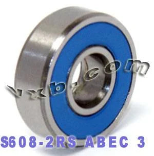 S608-2RS Sealed Stainless Steel Bearing 8x22x7 Miniature - VXB Ball Bearings