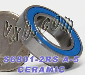 S6801-2RS Ceramic Bearing ABEC 5 Stainless Steel Sealed 12x21x5 Bearings - VXB Ball Bearings