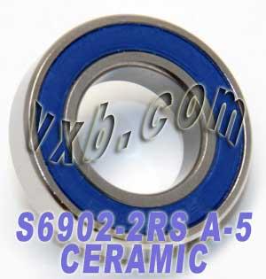 S6902-2RS Ceramic Bearing ZrO2 Sealed ABEC-5 15x28x7 Bearings - VXB Ball Bearings