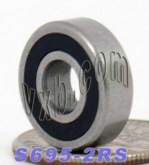 S695-2RS Bearing 5x13x4 Stainless Steel Sealed Miniature - VXB Ball Bearings