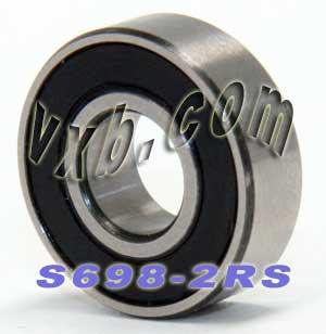 S698-2RS Bearing Stainless Steel Sealed 8x19x6 Miniature - VXB Ball Bearings