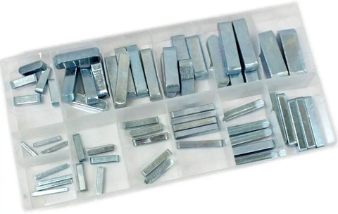 Keyway Key Stock Set 60 Piece SAE Key Stock Assortment for pulleys gears sprockets to shafts in plastic box with square keys