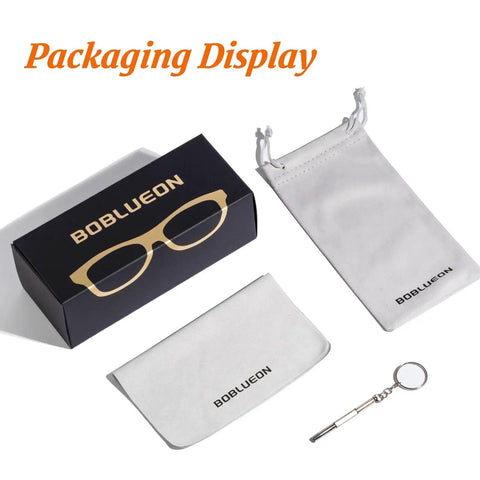 Unisex Anti Fog Safety Glasses With Blue Light Blocking Eye Protection Pack Of 2 packaging, includes box, pouch, and cleaning cloth.