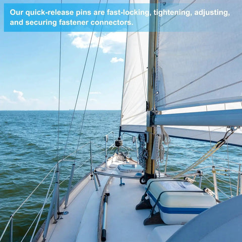 Sailing boat using 1/2 Inch Diameter 304 Stainless Steel Quick Release Pin With 2 Inch Usable Length for rigging stability