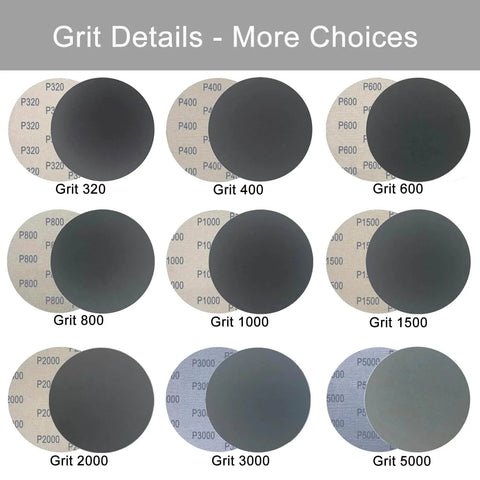 6 Inch Wet Dry Sanding Discs 50 Pcs Hook Loop Assorted Grit Silicon Carbide 1000 1500 2000 3000 5000 For Orbital Sander display