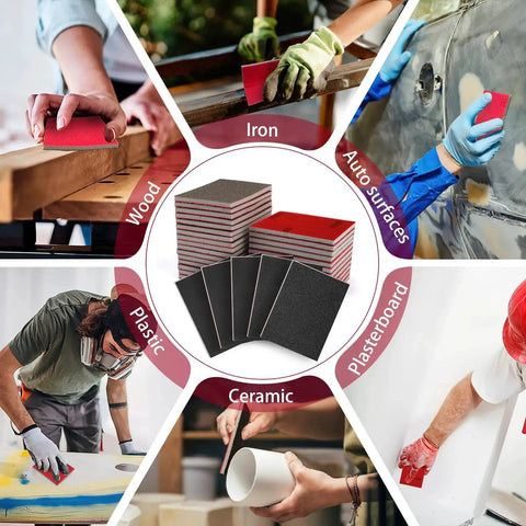 27 Pcs Sanding Sponge Pads Set 120 To 3000 Grit for Sanding Wood, Metal, Plastic, and More